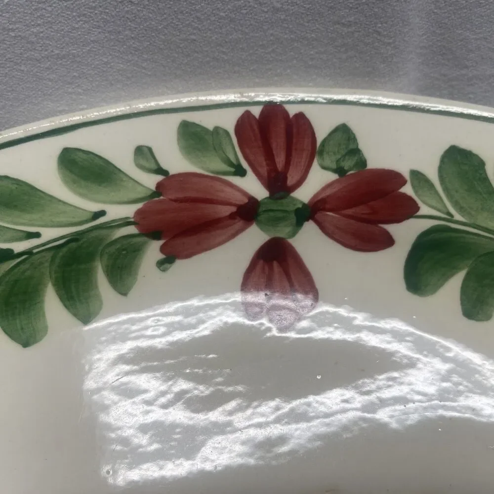 Large Vintage Oval Hand Painted Ceramic Porcelian Platter Dish Czech. Dinnerware